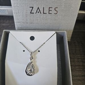 Zales Diamond Accent Cascading Loop Pendant in Sterling Silver